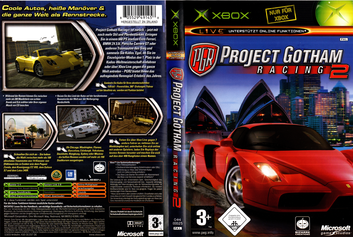 Project Gotham Racing 2 box art for Xbox